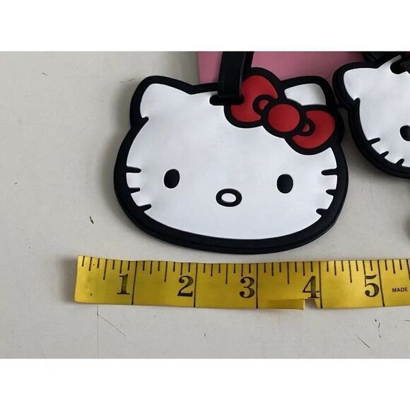 2 Piece HELLO KITTY SANRIO RUBBER SCHOOL ID BACKPACK LUGGAGE BAG TAGS SET New - Picture 5 of 13